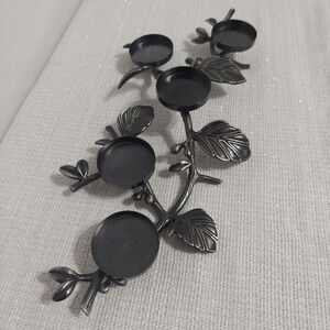 Bath & Body Works Slatkin Co. Gray Metal Candle Holder Leaves Holds‎ 5 Tealights